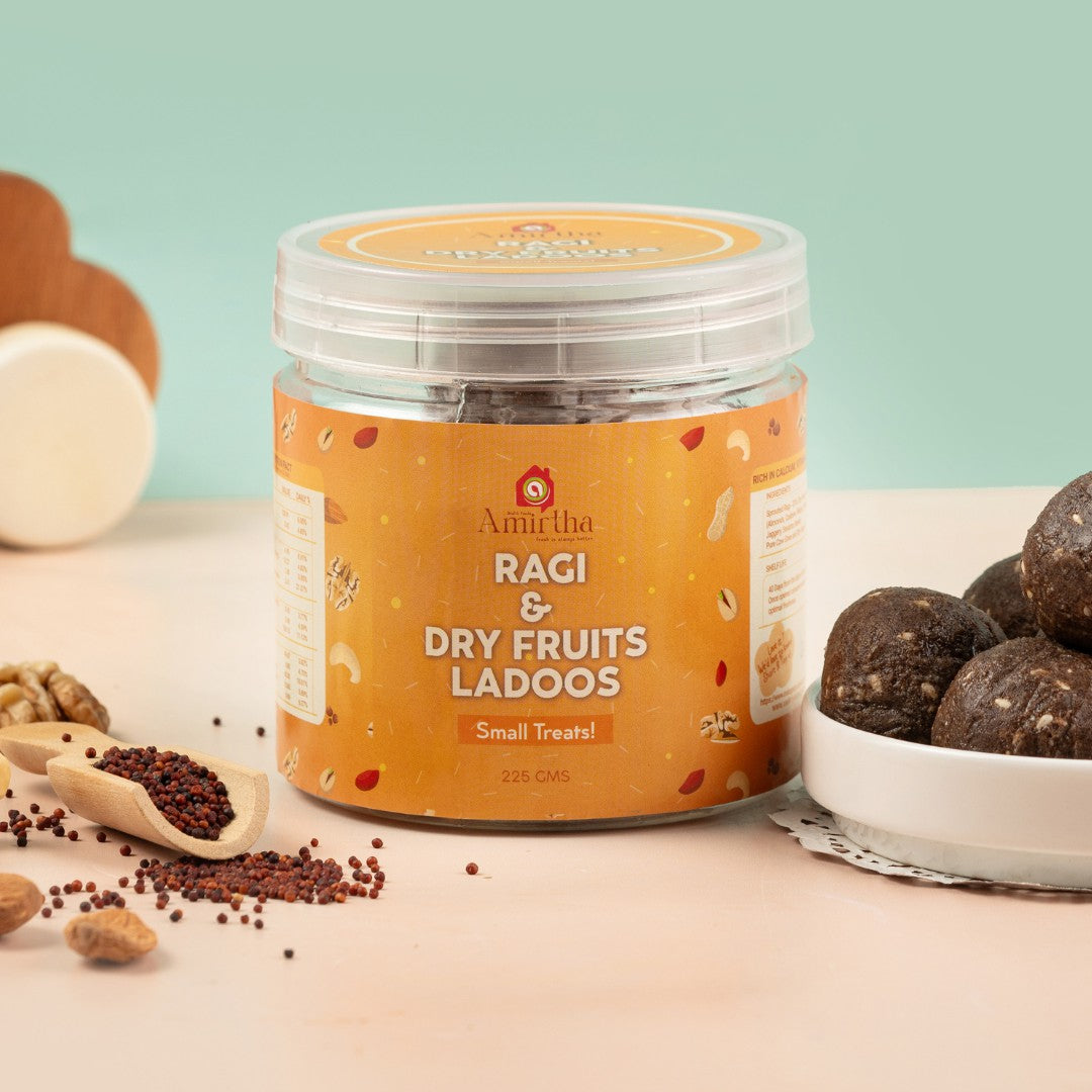 Sprouted Ragi & Dry Fruits Ladoos