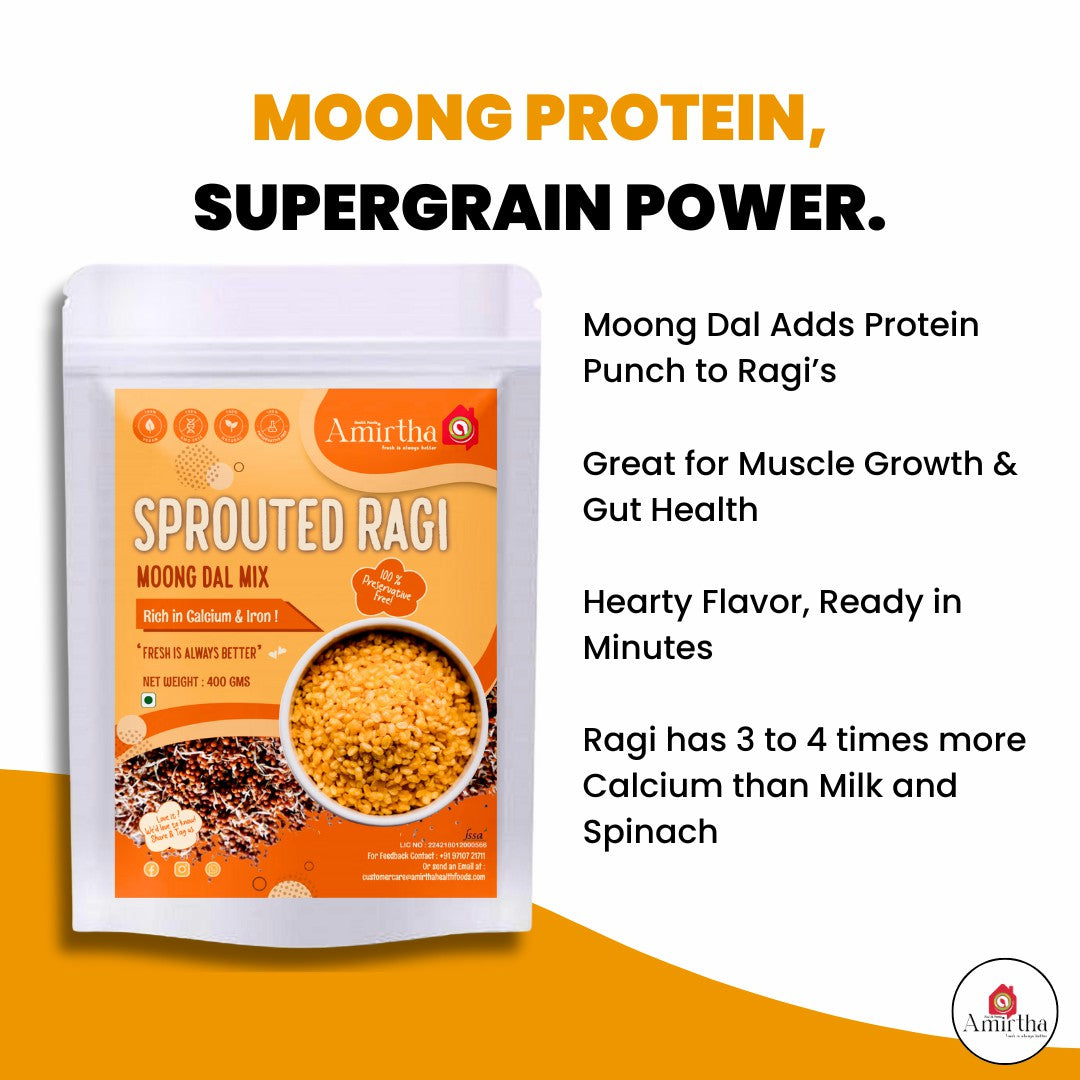 Sprouted Ragi Moong Dal Mix- 400g