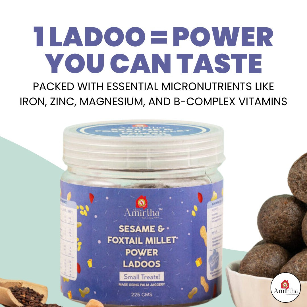 Sesame & Foxtail millet power ladoos