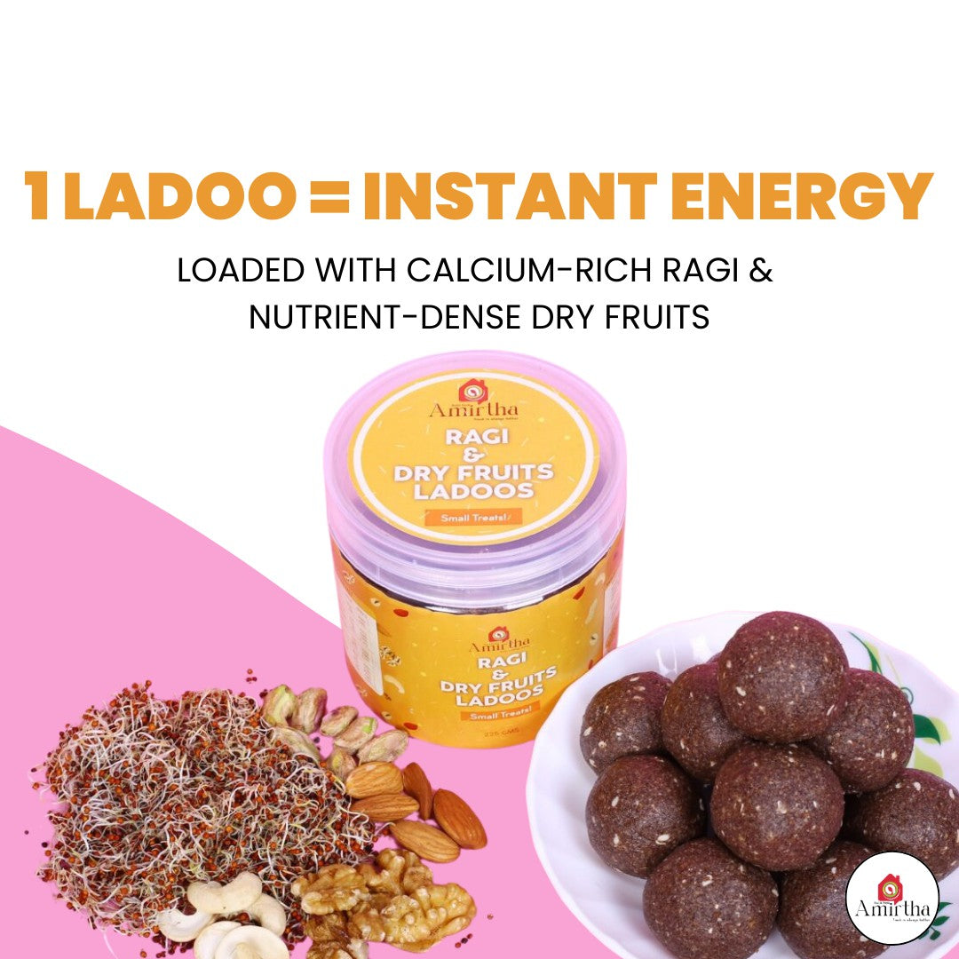 Sprouted Ragi & Dry Fruits Ladoos