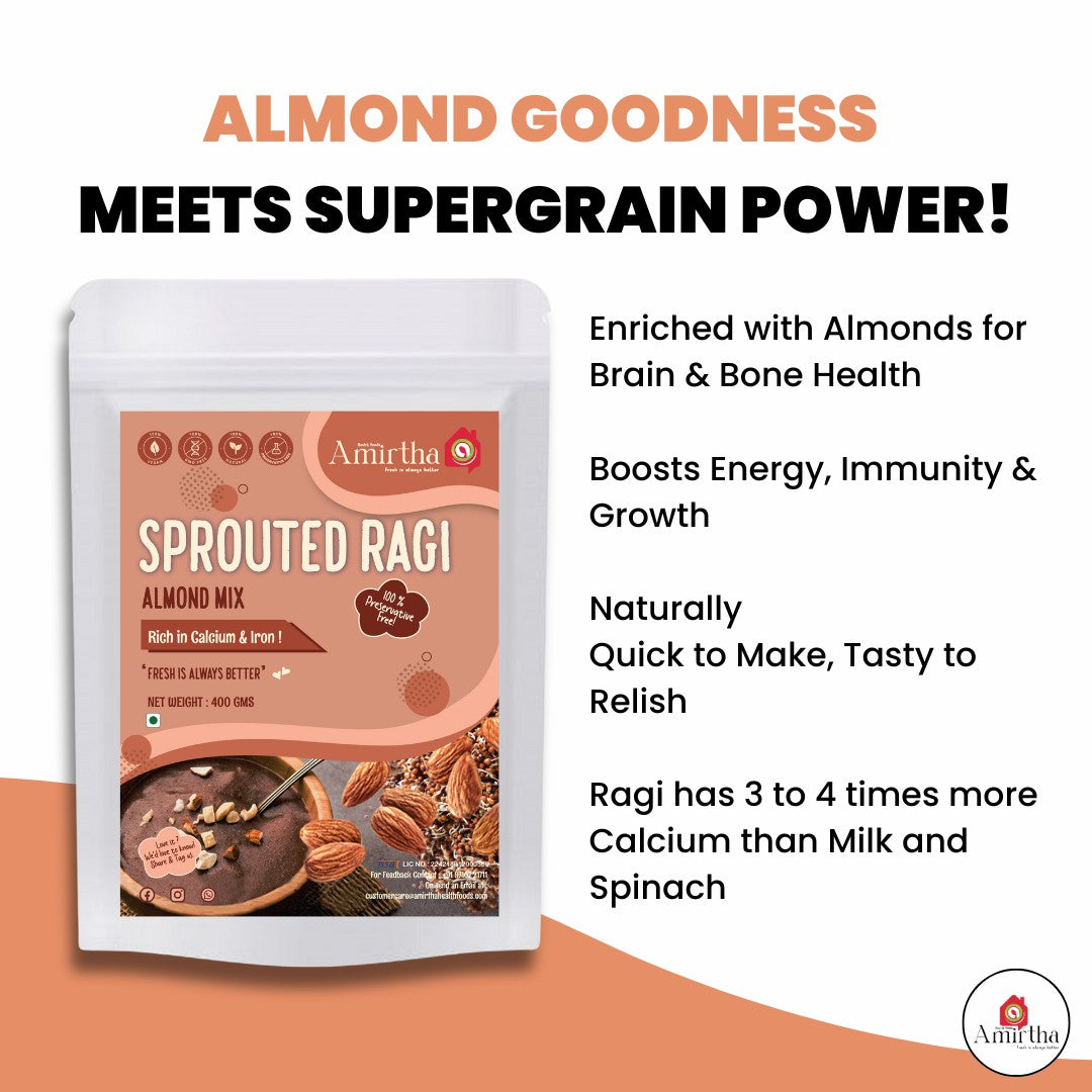 Sprouted Ragi Almond Mix – 400g