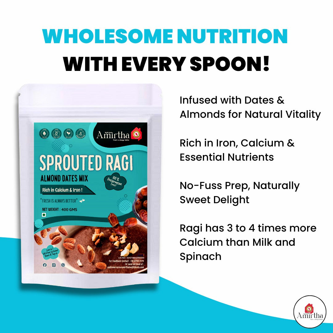 Sprouted Ragi Almond Dates Mix- 400g