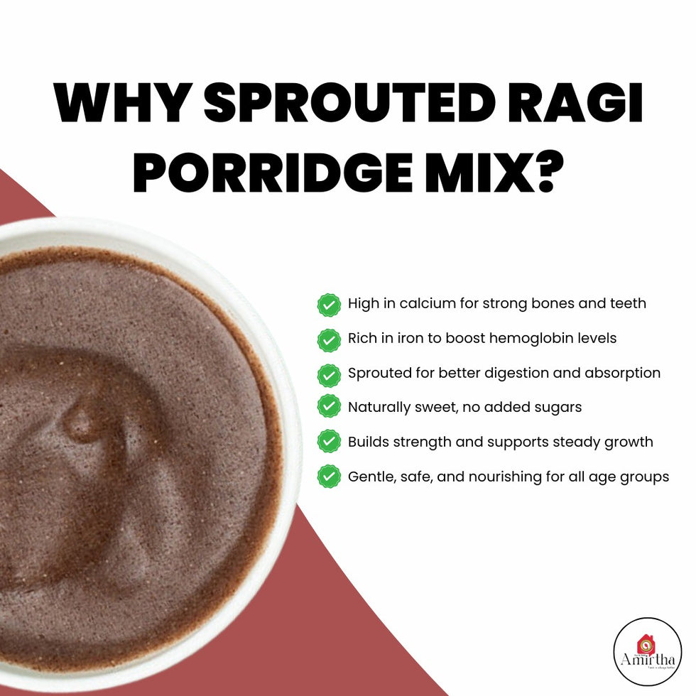 Sprouted Ragi Porridge Mix – Amirtha Health Foods