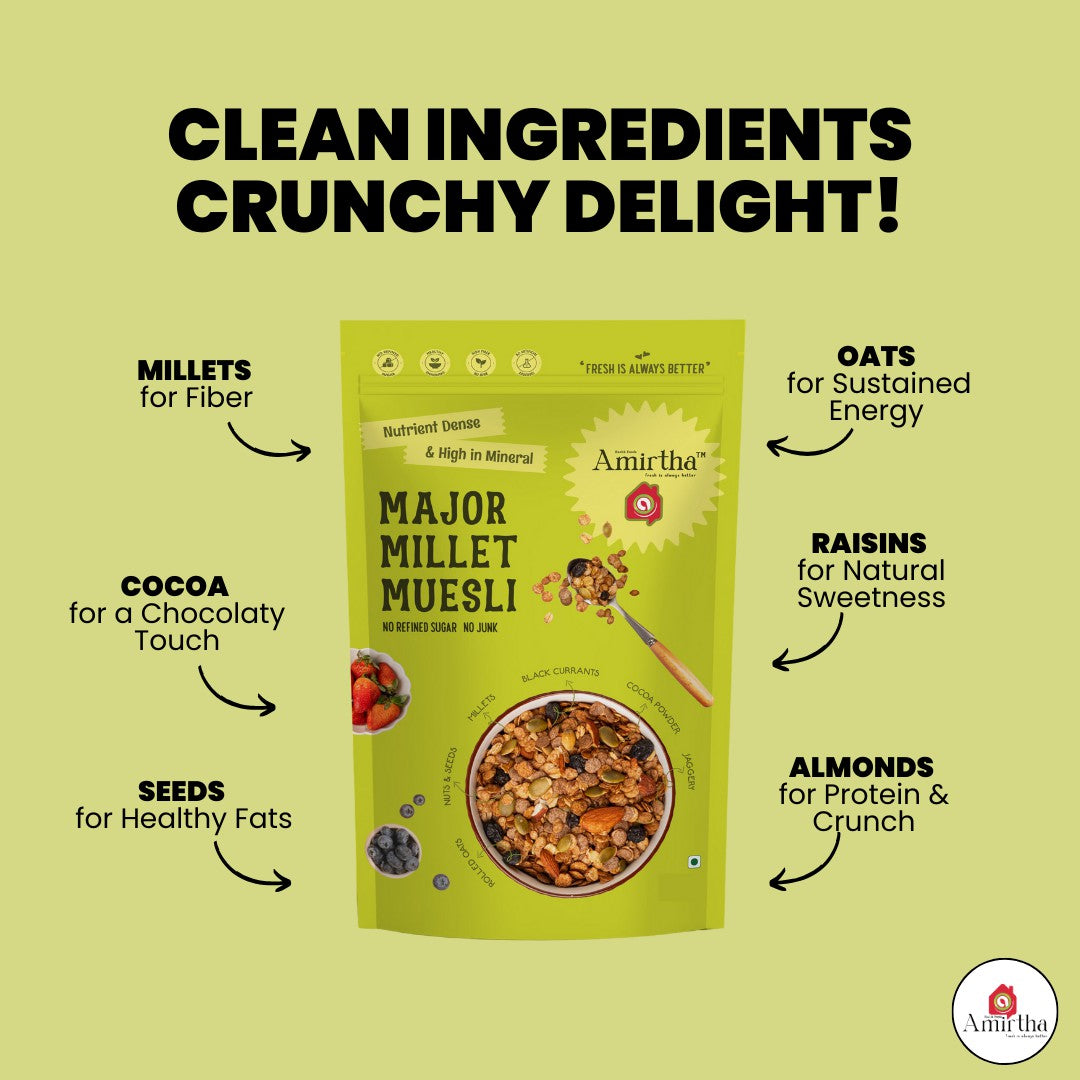 Major Millet Muesli – Almonds & Seeds