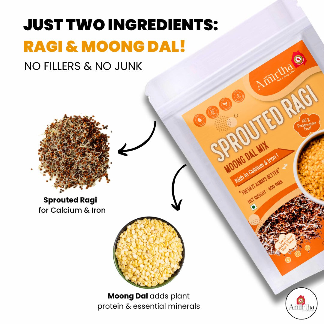 Sprouted Ragi Moong Dal Mix- 400g