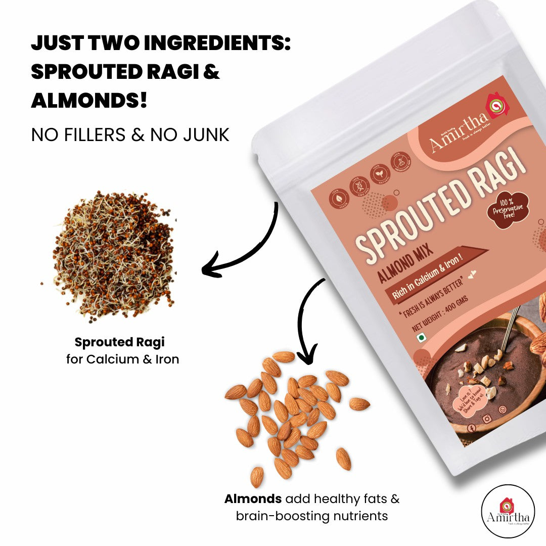 Sprouted Ragi Almond Mix – 400g