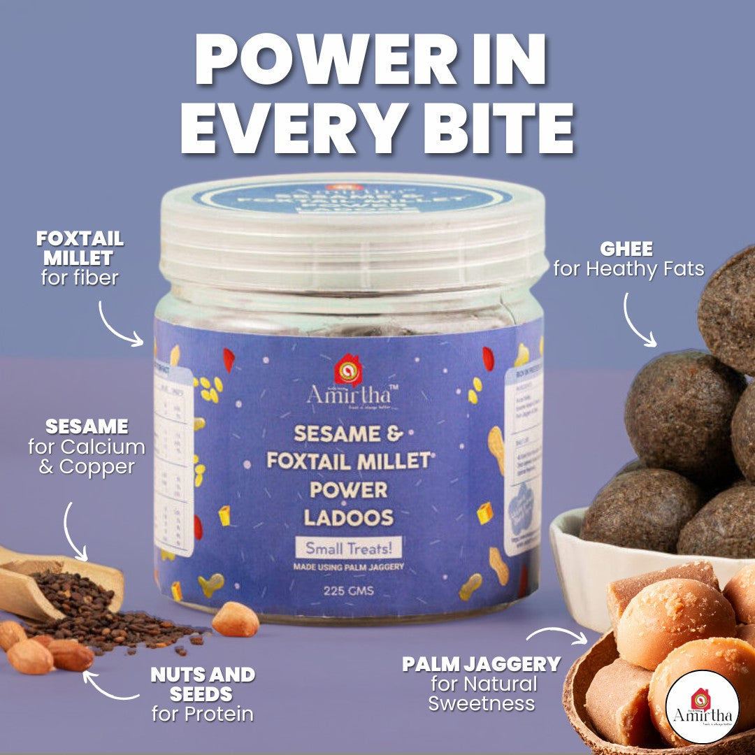 Sesame & Foxtail millet power ladoos